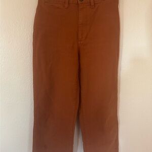 Madewell Slim Emmett Wide Leg Crop Terracotta Trousers